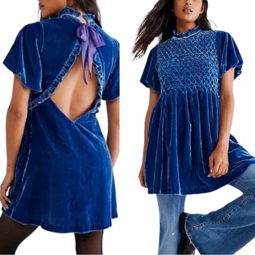 Free People Blue Mini Dress